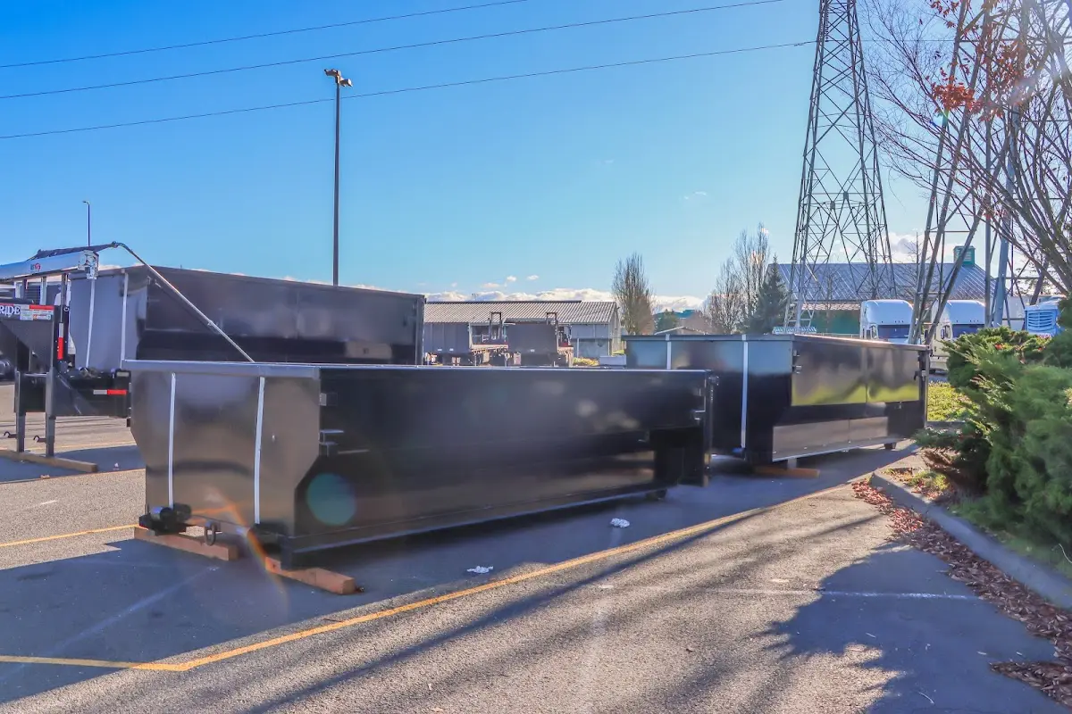 Roll-off dumpster ready for waste disposal at job site for Construction Dumpster Rental in Ithaca